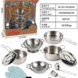 Detská kovová kuchynská sada 13 dielov s doplnkami