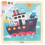 Drevené puzzle loď 9 dielikov Viga