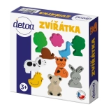 Sada drevených zvieratiek v krabičke