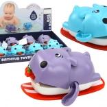 Natahovacia kúpace hračka – plávajúci hroch na doske