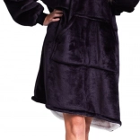 Cozy Noxxiez CH355 čierna - hrejivá televízna mikinová deka s kapucňou pre tínedžerov a dospelých