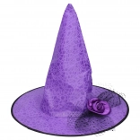 Karnevalová sada čarodejnícky klobúk fialový