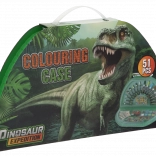 Maľovací kufrík polkruhový Dino – 51 dielov