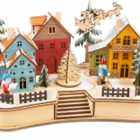 Vianočná drevená lampa – zimná dedinka small foot