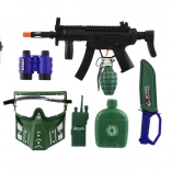 Vojenská sada samopal s doplnkami 32 cm