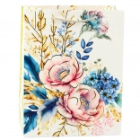 Darčeková taška s kvetmi a zlatými prvkami