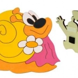 Drevená dekoračná magnetka Slimáková