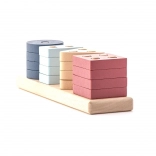 Cubika Pastel triedenie tvarov V – drevená skladačka 17 dielov