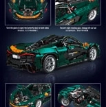 Stavebnica športové auto zelené 3268 dielikov