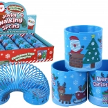 Kultová modrá pružinka s vianočným motívom 6 cm