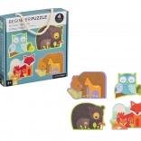 Petit Collage prvé puzzle - Lesné zvieratká