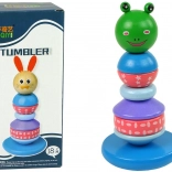 Drevená edukatívna pyramída so žabkou