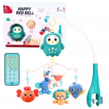 Kolotoč nad postieľku s diaľkovým ovládaním, ukolísanky a zvuky – modrý