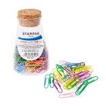 sada farebných kancelárskych spôn v dóze