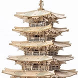 3D drevené puzzle päťposchodová pagoda
