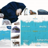 Just Jigsaws polárne oblasti a ich zvieratá – drevené puzzle, 16 dielikov a 10 zvierat