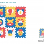 Penené puzzle podložka so zvieratkami 9 ks, EVA, 10m+, skladanie 3D tvarov