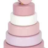 Drevená skladacia veža srdce