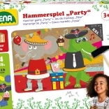 Hra s kladivkom z farebného korku pre deti