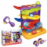 Woopie detská guľôčková dráha 3v1 s kladivkom a autodráhou