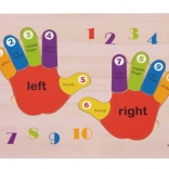 Drevená vzdelávacia skladačka ruky – učenie čísel, farieb a pravá/ľavá od TOOKY TOY