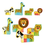 vilac drevené magnetické puzzle veselé safari