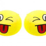 Mäkká loptička Emoji žltá 9 cm