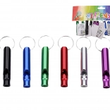 Farebná píšťalka kľúčenka 6 cm
