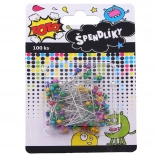 Špendlíky s farebnou hlavičkou 100 ks