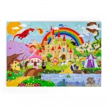 Bigjigs Toys puzzle Fantazijný svet – podlahové drevené puzzle
