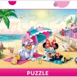 Puzzle DINO Minnie a Daisy na pláži 15 dielikov