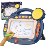 Woopie magnetická kresliaca tabuľka so zvukmi a pečiatkami – modrá