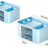 organizér na stôl s modrými zásuvkami