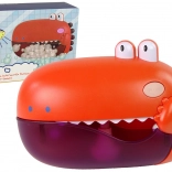 Detská kúpace hračka – dino generátor bublín, červený na batérie