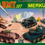 Stavebnica Merkur Army set 674 ks, dvojvrstvová krabica 36 × 27 × 5,5 cm