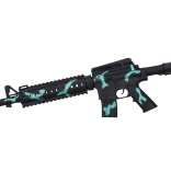 Detská plastová puška so zotrvačníkom 61 cm čierno-modrá