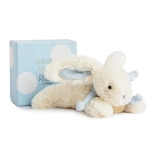 Doudou darčeková sada - plyšový zajačik modrý