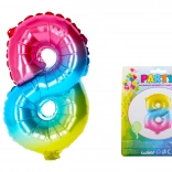 Dúhový nafukovací balónik číslo 8