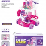 Ružová upratovacia sada pre deti s interaktívnym vysávačom a príslušenstvom