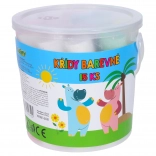 Farebné chodníkové kriedy v kýblikku, 15 ks