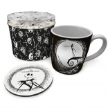 Darčekový set THE NIGHTMARE BEFORE CHRISTMAS – hrnček 315 ml, korková podtácka a plechová dóza
