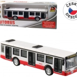 Kovový autobus na spätný chod s otváracími dverami