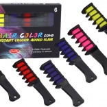 Súprava na farbenie vlasov kriedou 6 kusov matná