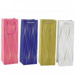 Darčeková taška na fľašu s trblietavými vlnami