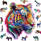 Drevené puzzle Farebný tiger 150 dielikov WOODEN CITY