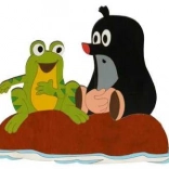 DoDo veľká drevená dekorácia Krtko a žaba