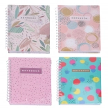 Poznámkový blok so špirálou A5, linajkovaný, 100 strán, mix motívov