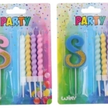 Párty sviečka číslo 8 so 4 sviečkami