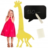 Drevený rastový meter žirafa žltá