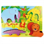 Drevené vkladacie puzzle Safari BIGJIGS TOYS